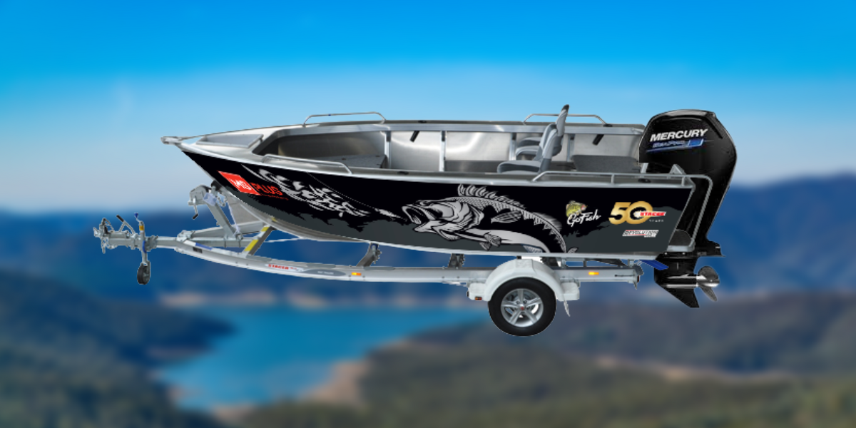 469 Outlaw Tiller Steer with a 75HP Mercury Motor, aluminium trailer, Lowrance HDS-9 Live instal - Image 1